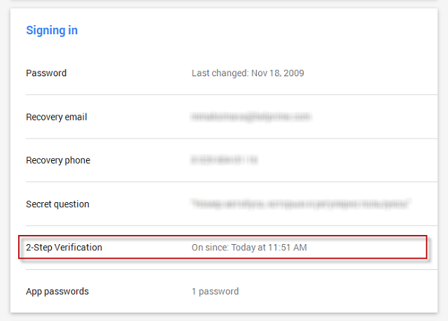 Turn off 2-step verification for your Google account