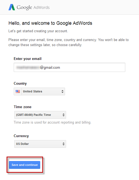 Activate your AdWords account