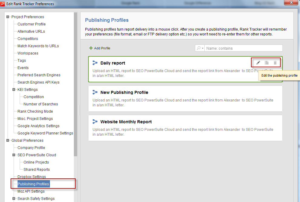 how to edit e mail templates in publishing profiles seo powersuite