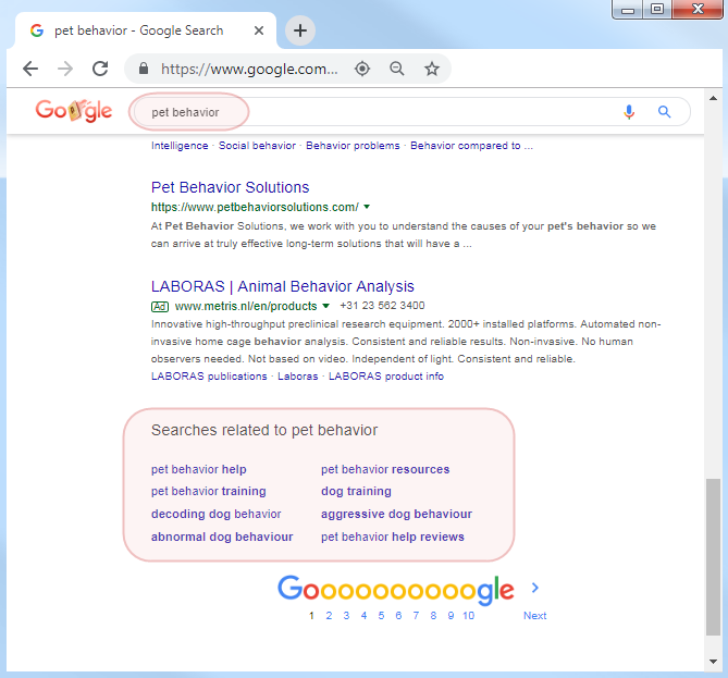 Google related keyword search Long-Tail Keywords