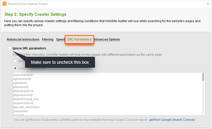 Ignore parameters in URL