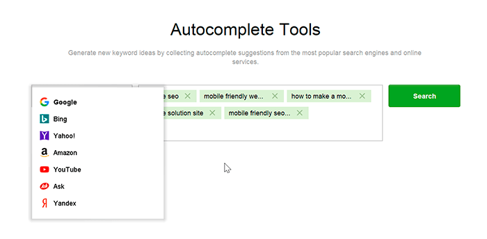 Autocomplete tools