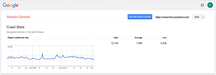 Crawl stats in Google Search Console